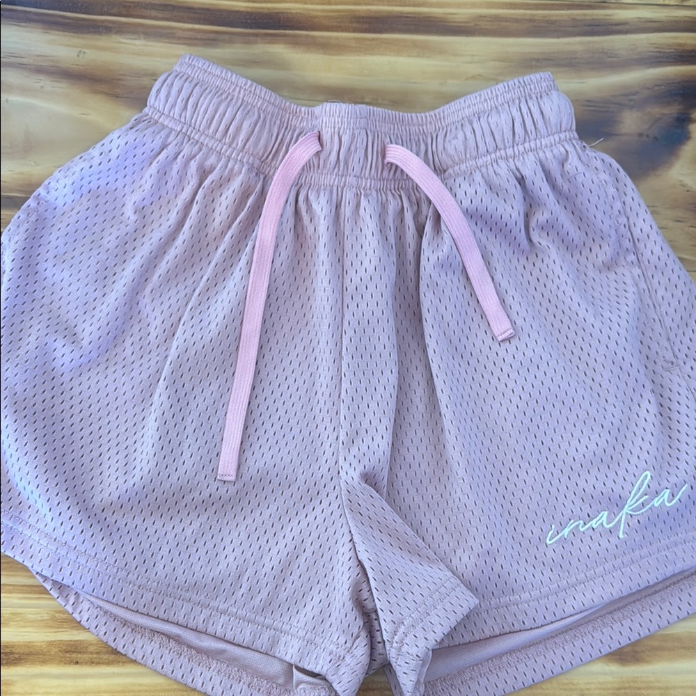 Inaka Power Pink Athletic Shorts with Elastic Waistband and Drawstring